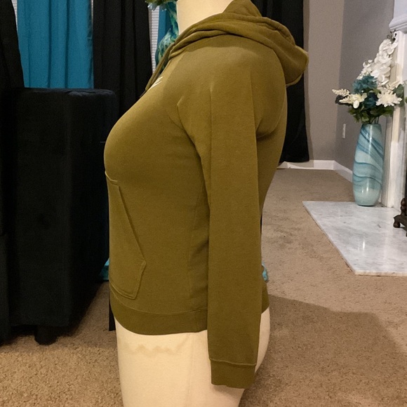 Nike Women’s Olive Green Pullover Hoodie with White Swoosh - Picture 3 of 7